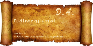 Dudinszky Antal névjegykártya